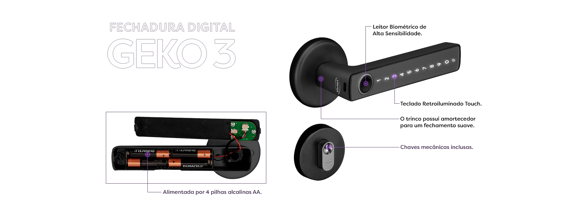 Maçaneta Digital Geko 3